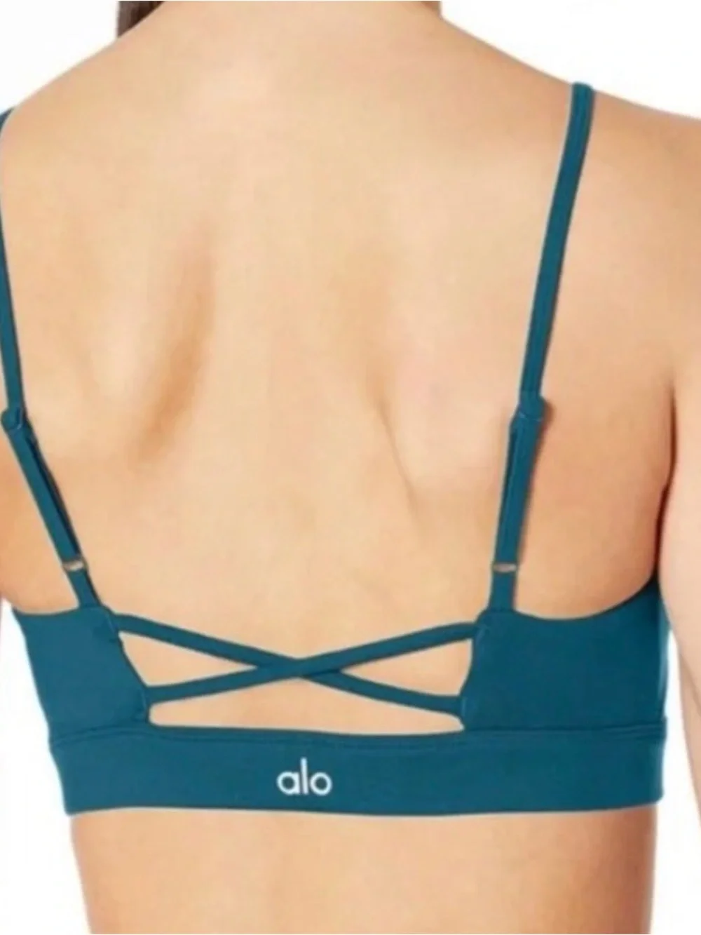 Alo Yoga Interlace Sports Bra Legion Blue Size XS